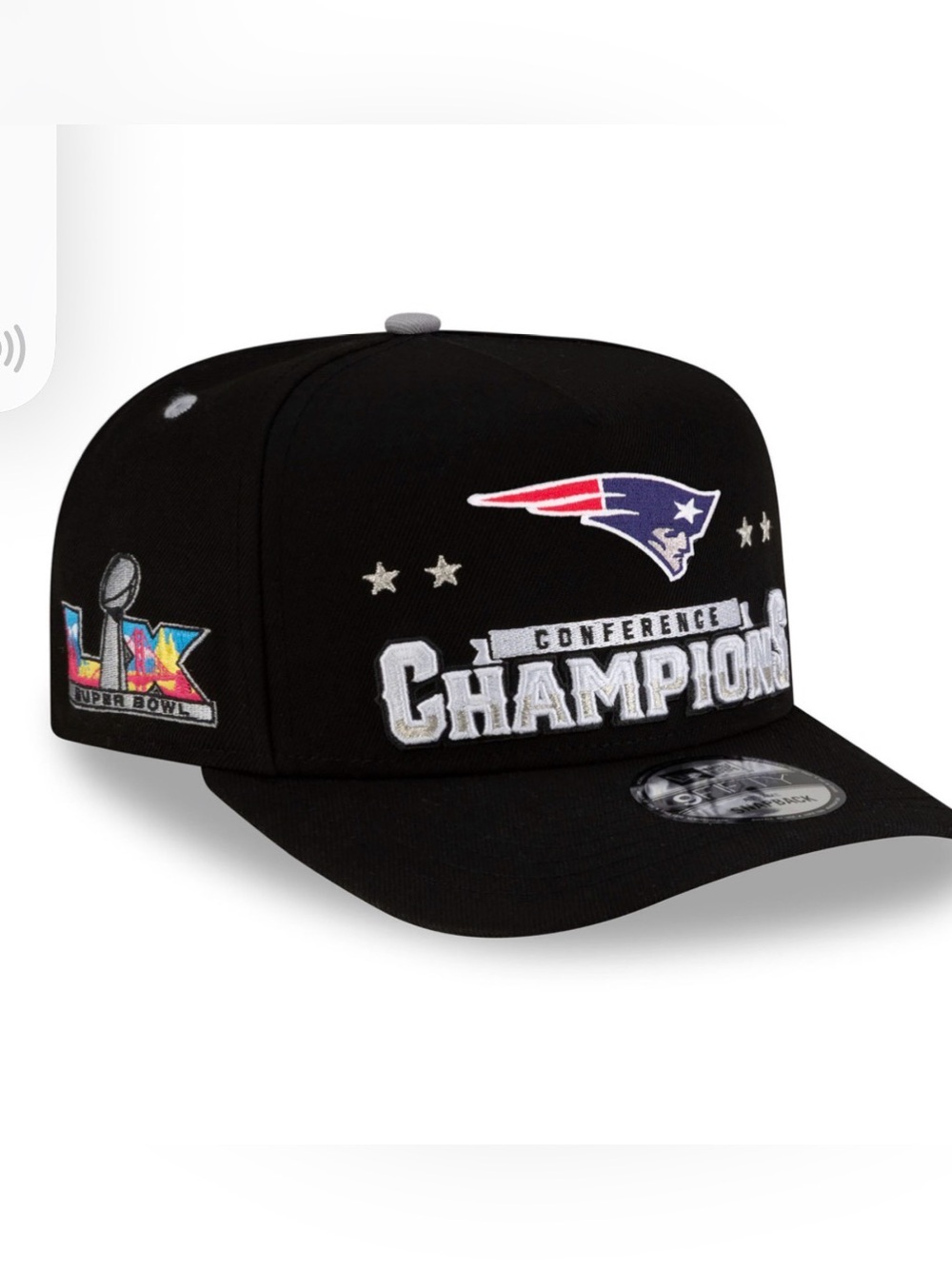 9fifty Black New England Patriots Conference Champions Snapback